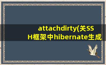 attachdirty(关SSH框架中hibernate生成的attachdirty方法的问题···)